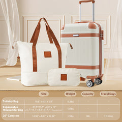 Hard Shell Luggage Set, 3-piece Set, 20 Inches - Otaj Gifts