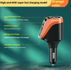 Quick Charging Car Cigarette Lighter With One To Three Conversion Plug - Otaj Gifts
