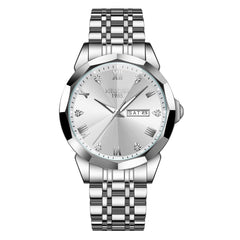 Quartz Men's Steel Strap Watch Luminous Waterproof - Otaj Gifts