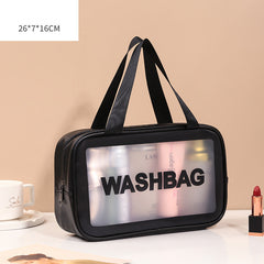 Pu Transparent Three Piece Makeup And Wash Bag Large Capacity - Otaj Gifts