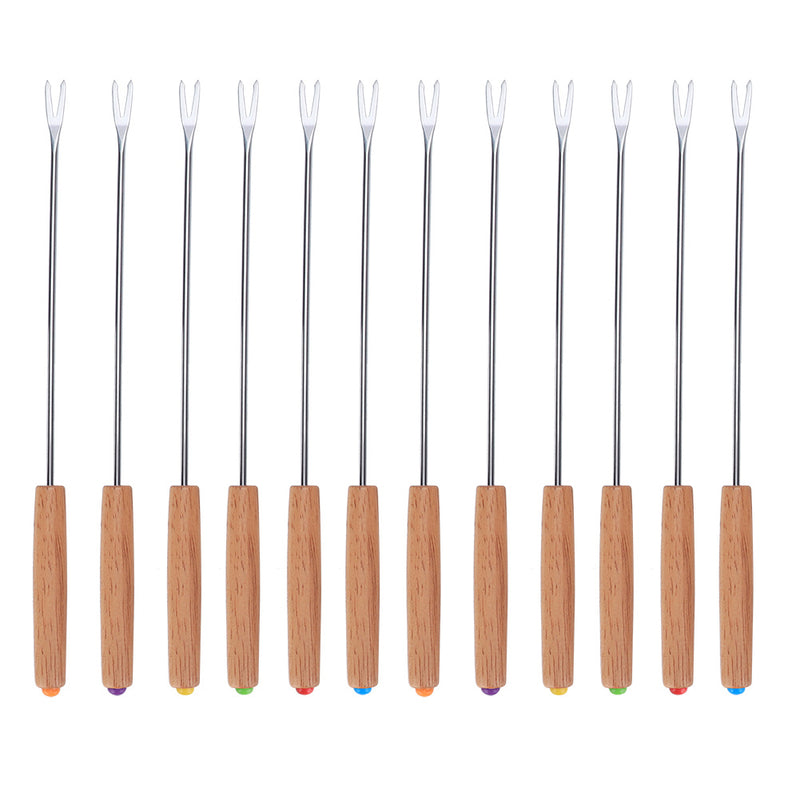 12Pcs Household Kitchen Stainless Steel Barbecue Fork Skewers Barbecue Kabob Needle BBQ Utensil - Otaj Gifts