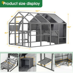 Luxury Cat Cage Outdoor Wooden Cat Fence Patio Large Cat Running House - Otaj Gifts