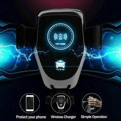 10W QI Wireless Fast Car Charger Mount Holder Stand Automatic Clamping Charging - Otaj Gifts