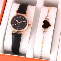 Lady Temperament Heart Bracelet Quartz Watch Suit - Otaj Gifts