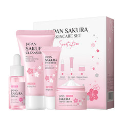 Sakura Skin Care Set 4-piece Set Cleansing Eye Cream Face Cream - Otaj Gifts