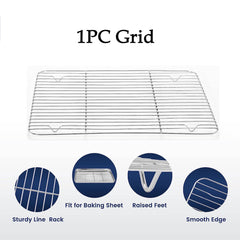 Stainless Steel Baking Pan Toaster Oven Pans Grid Baking Dish BBQ Cookie Cake - Otaj Gifts