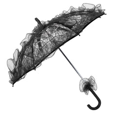 Wedding Bride Umbrella Unique Foldable Lace Fabric Parasol Umbrella Performance PropsBlack - Otaj Gifts