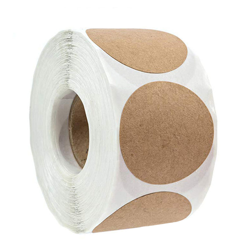 500Pcs Kraft Paper Labels Round Self Adhesive Stickers Baking Bag Labels - Otaj Gifts