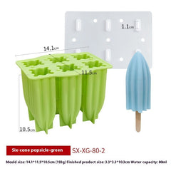 6-piece Spiral Ice Cream Silicone Food Grade Mold with Cover - Otaj Gifts