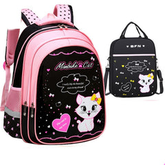 Kids School Cute Cat Print Backpack - Otaj Gifts