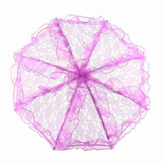 Bridal Lace Cotton Umbrella for Wedding Parties Dancing Photography Prop (Purple) - Otaj Gifts