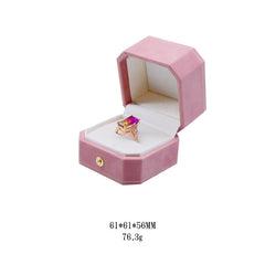 Wedding Jewelry Octagon Proposal Diamond Ring Necklace Stud Earrings Storage Box - Otaj Gifts
