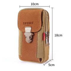 Men's 6.5 Inch Multifunctional Vertical Canvas Mobile Phone Waist Bag - Otaj Gifts