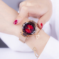Women's Starry Quartz Lazy Magnet Strap Iron-absorbing Watch - Otaj Gifts