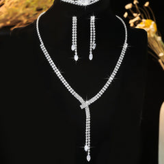 Fashion Simple Necklace Earring Bracelet Four-piece Set - Otaj Gifts