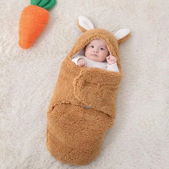 Super Soft Baby Sleeping Bag Fluffy Fleece Newborn Blanket Swaddle Blankets, Unisex Baby Wrap For Newborn Baby Boys Girls With Head-Protecting & Head-Supporting Function, Wearable Swaddle Sleep Sack - Otaj Gifts