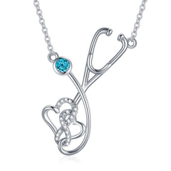 925 Sterling Silver Stethoscope Nurse Necklace - Otaj Gifts