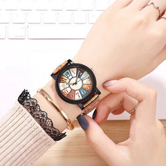Casual Vintage Leather Women Quartz Wrist Watch Gift Clock - Otaj Gifts