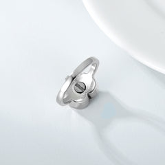 925 Sterling Silver Angel Wing Heart Cremation Urn Holds Loved Ones Ashes Ring - Otaj Gifts