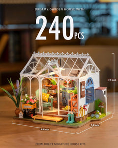 ROBOTIME Rolife Mengyu Flower Minature House DIY Building Toys With LED Light For Gifts DG163 - Otaj Gifts