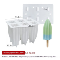 6-piece Spiral Ice Cream Silicone Food Grade Mold with Cover - Otaj Gifts