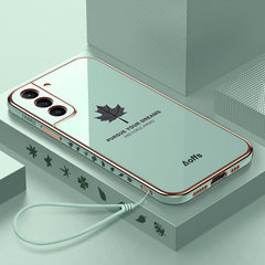 Straight Edge Electroplating Phone Case Maple Leaf Cell Phone Shell - Otaj Gifts
