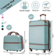20-inch Hard-shell Suitcase With Cosmetic Bag - Otaj Gifts