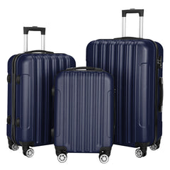 Vertical 3-in-1 Spinner Wheel With Handle Trolley Case 20in 24in 28in ABS Aluminum Alloy Trolley Classic Color - Navy Blue - Otaj Gifts