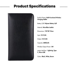 The Charging Wallet Is An Indispensable And Versatile Companion For Everyday Travel. With A Built-in Charging Module, The Battery Life Of The Mobile Phone Is Worry-free. - Otaj Gifts