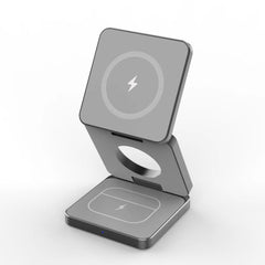 Magnetic 15W Foldable 3-in-1 Wireless Charging Station For IP Devices - Otaj Gifts