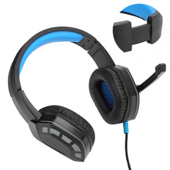 For PS4 3.5mm Headmounted Gaming Headphone with Noise Reduction Microphone RGB Light(black blue ) - Otaj Gifts