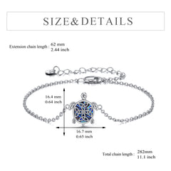 Sterling Silver Abalone Sea Turtle Adjustable Ankle Jewelry Gifts for Women - Otaj Gifts