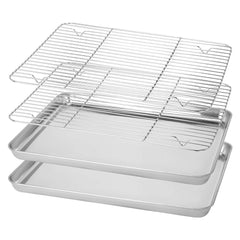 Stainless Steel Baking Pan Toaster Oven Pans Grid Baking Dish BBQ Cookie Cake - Otaj Gifts