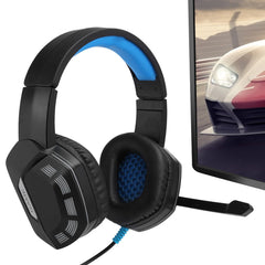 For PS4 3.5mm Headmounted Gaming Headphone with Noise Reduction Microphone RGB Light(black blue ) - Otaj Gifts
