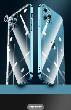All-inclusive Electroplating Transparent TPU Comes With Lens Protector Phone Case - Otaj Gifts