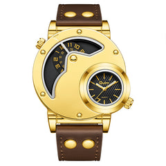 Gold Multi-functional Exaggerated Dial Watch For Men - Otaj Gifts