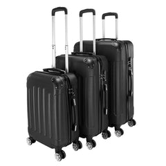 3-in-1 ABS Trolley Case 20 Inches-24 Inches-28 Inches Black - Otaj Gifts