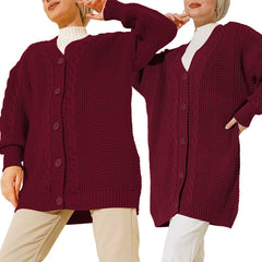 Knitted Cardigan Coat Loose Casual Sweater - Otaj Gifts