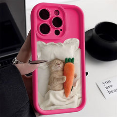 Cartoon Doll All-inclusive Sleeping Cat I Phone Case. - Otaj Gifts
