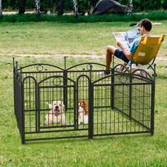 Dog Playpen Indoor 24 Inch 8 Panel Metal Dog Playpen - Otaj Gifts