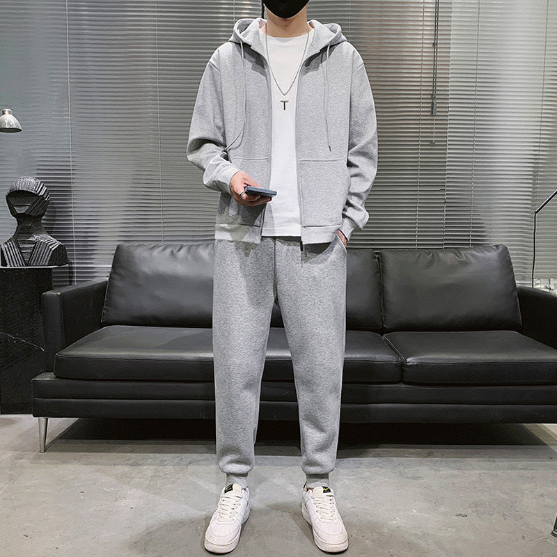 Men's Sweater Suit Ankle-tied Sweatpants Long Sleeve Sports Suit - Otaj Gifts