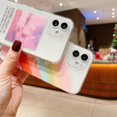 Rainbow Sunset Glow For IP13Pro Phone Case All Wrapped Creative Protective Case - Otaj Gifts
