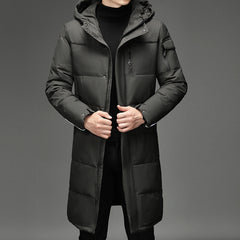 Down Jacket Fashion Long Stand-up Collar Zipper Thermal Cardigan Coat - Otaj Gifts