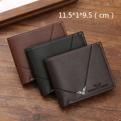 Men's Simplicity Fashion Multi-card-slot Lychee Pattern Short Wallet - Otaj Gifts