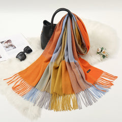 Autumn And Winter New Contrast Color Warm Cashmere-like Fashion Scarf - Otaj Gifts
