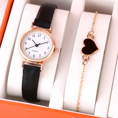Lady Temperament Heart Bracelet Quartz Watch Suit - Otaj Gifts