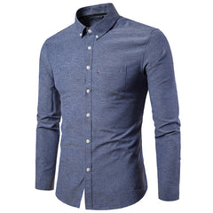 Men S Shirts Korean Men Slim Long Sleeve Dress Shirt - Otaj Gifts