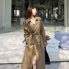 New Mid-length Small Below The Knee Slimming Loose Trench Coat Women - Otaj Gifts