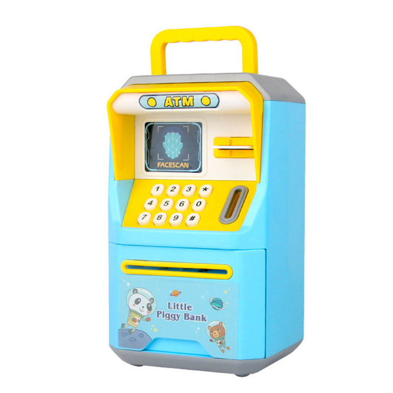 Mini Bank ATM Machine Simulation Face Recognition ATM Machine Money Storage Bank Educational Toys Blue - Otaj Gifts