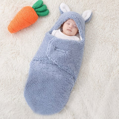 Super Soft Baby Sleeping Bag Fluffy Fleece Newborn Blanket Swaddle Blankets, Unisex Baby Wrap For Newborn Baby Boys Girls With Head-Protecting & Head-Supporting Function, Wearable Swaddle Sleep Sack - Otaj Gifts